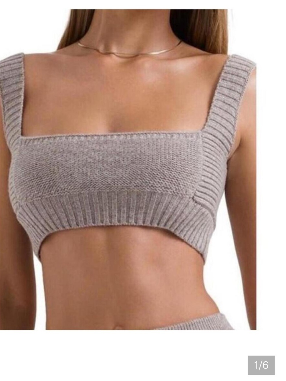 House of CB Adhara Wool Bralette Crop Cropped Large